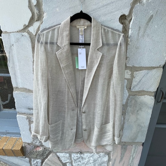 Sheer Linen Mesh Button Up - Picture 1 of 3